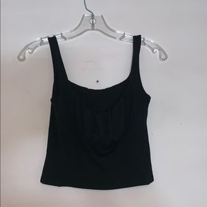 Princess Polly Black ruched cropped tank top